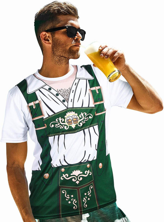 Oktoberfest Men 3D Short Sleeve T-Shirt for Bavarian Beer Festival Costume