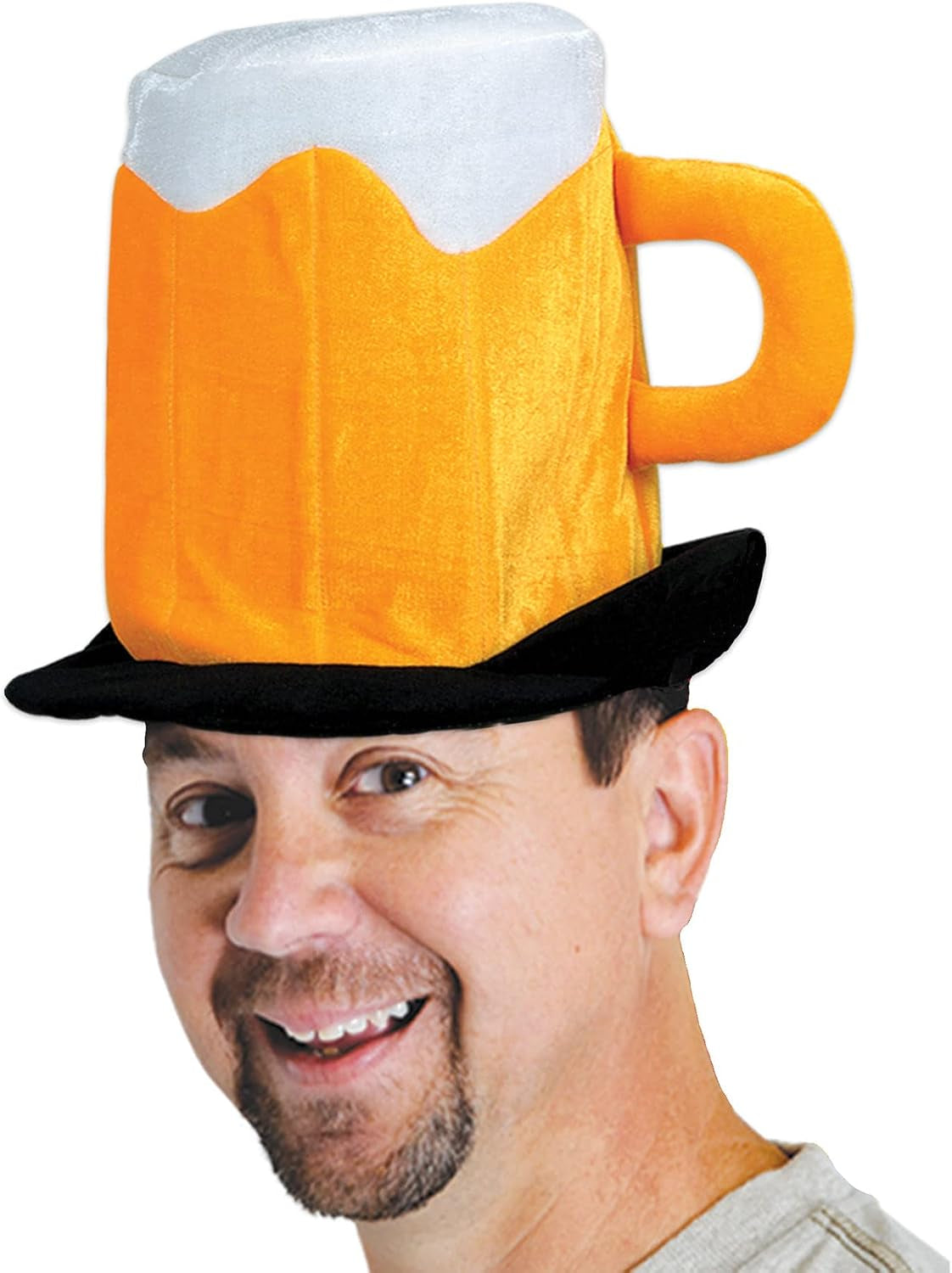 3 Piece Plush Fabric Beer Mug Hats for Oktoberfest Theme Happy St. Patrick'S Day Party Costume Accessories, Celebrating with You since 1900, Yellow/White/Black
