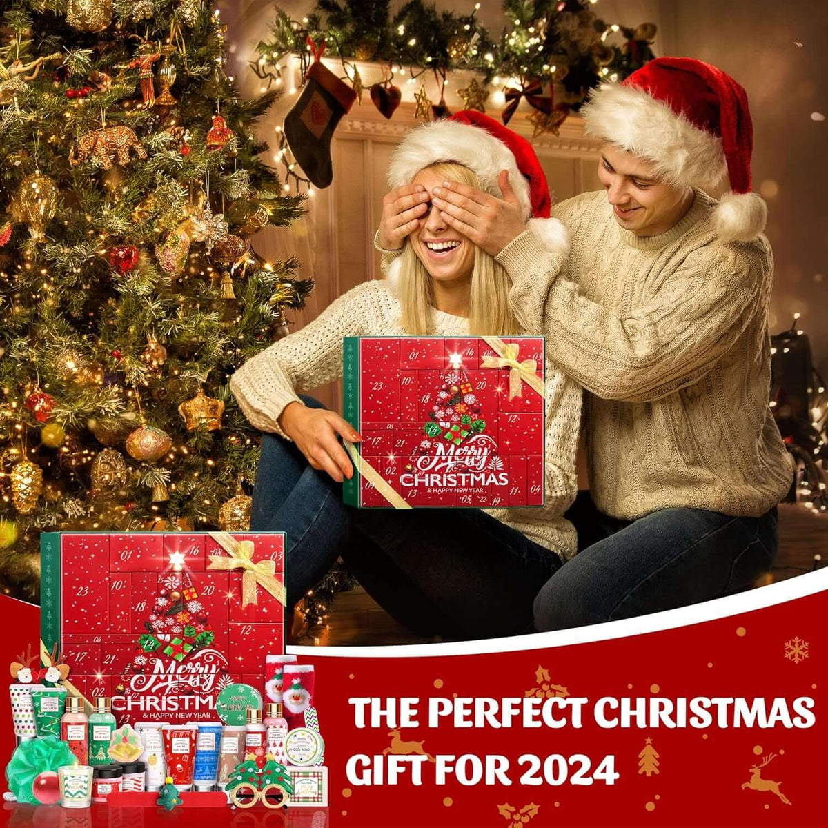 Advent Calendar 2025-24 Days of Beauty Advent Calendar, Bath and Body Gifts Sets for Women, Christmas Gifts Baskets for Women, Skincare Beauty Gift Baskets