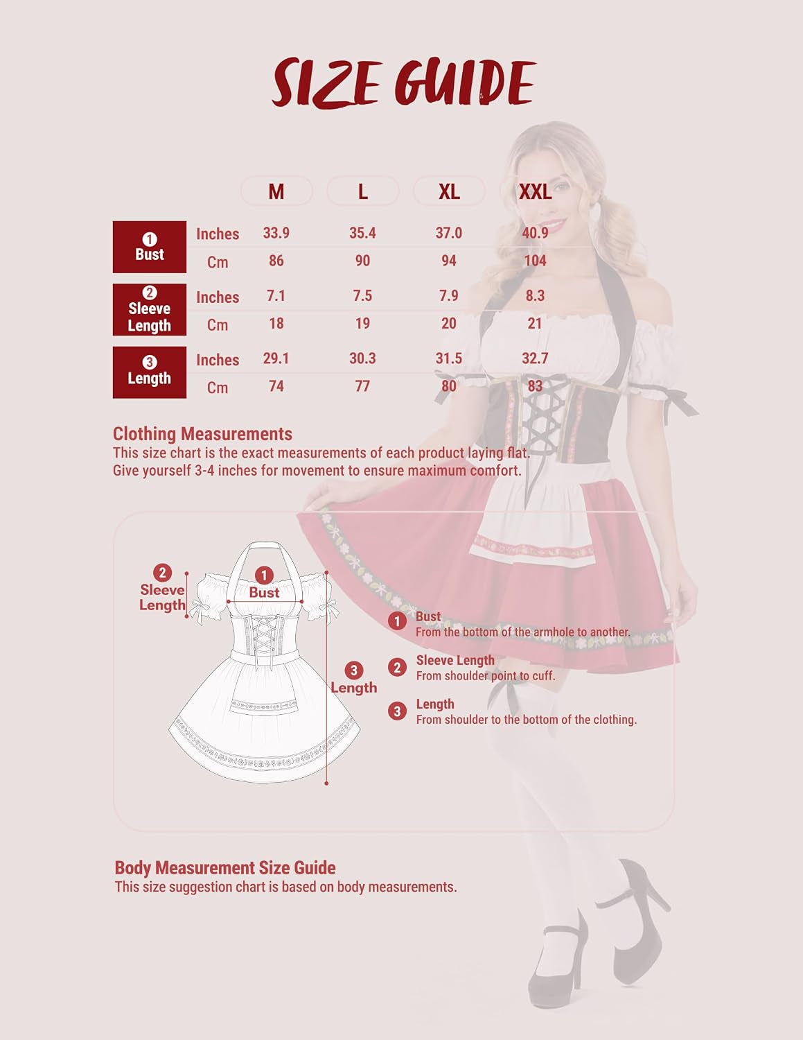 Oktoberfest Outfits Women Costume, German Bavarian Dirndl Dress for Halloween Cosplay Beer Carnival