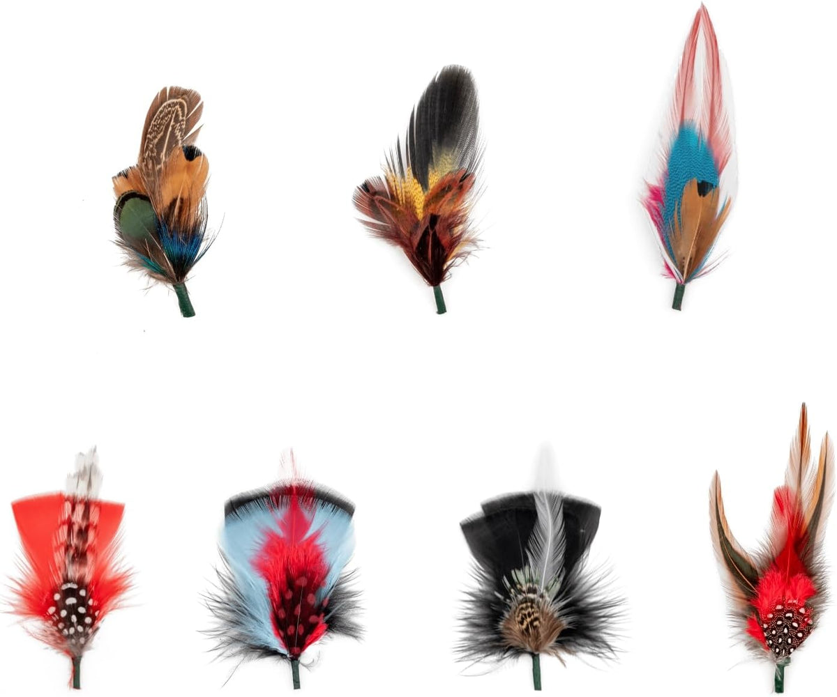 Hat Feathers, Assorted Natural Feather Packs Accessories for Fedora Cowboy Hats, Pork Pie Trilby Hats