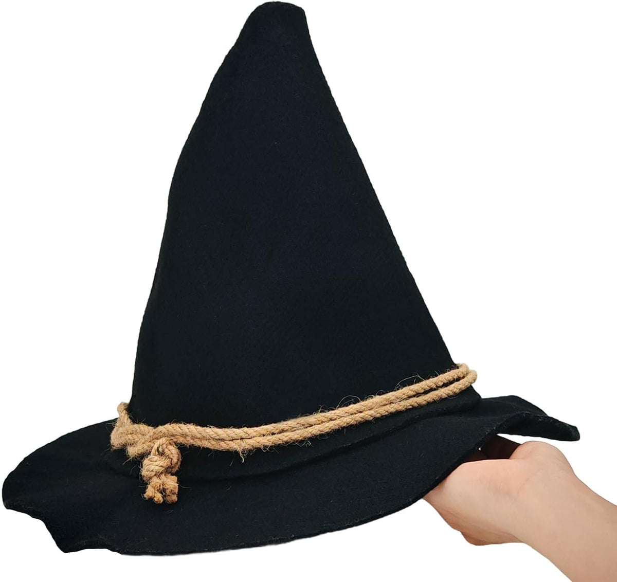 Witch Wizard Hat for Adults, Felt Wide Brim Pointed Hat, Oktoberfest, Halloween Scarecrow Costume Accessory