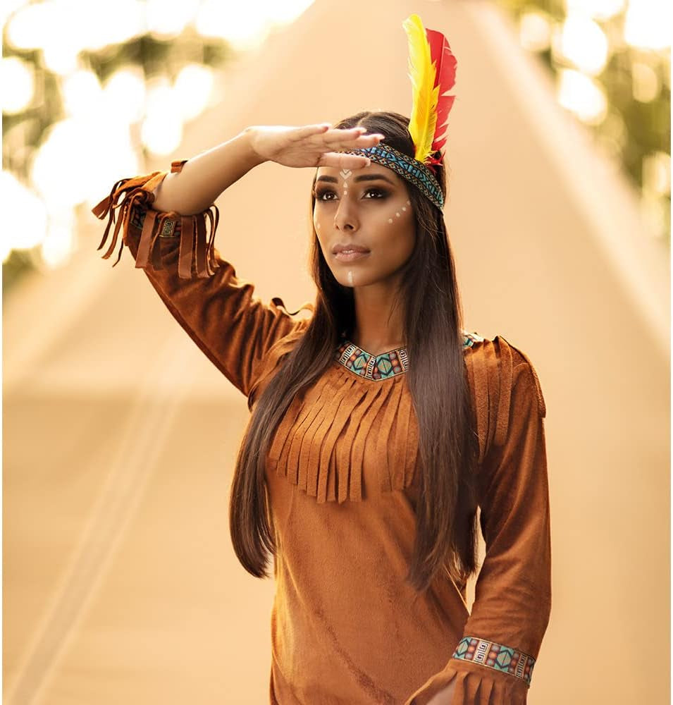 44136 Indian Headband Unisex Adults, Multi-Colour, One Size