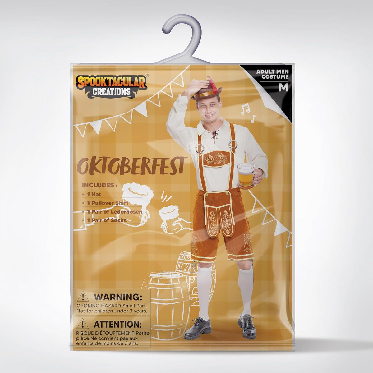 Men’S German Bavarian Oktoberfest Costume Set, Beer Costume Hat for Adults Halloween and Beer Festival