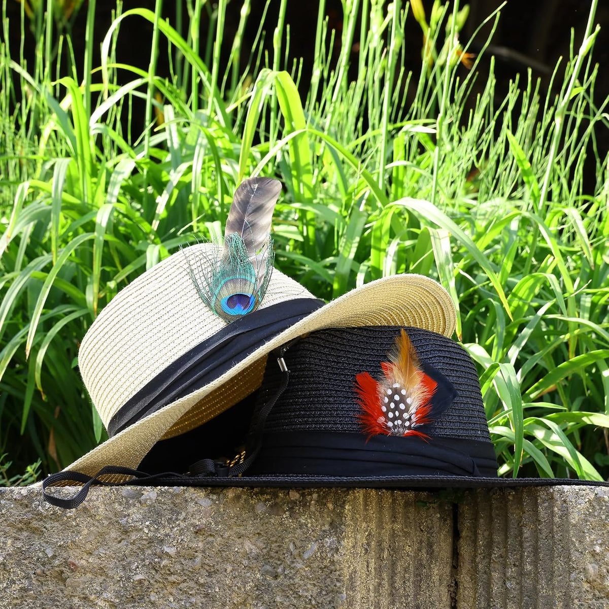 Hat Feathers 10 Styles Natural Assorted Feathers for Fedora Hats Accessories DIY Craft,Western Cowboy Hats,Christmas Party Hats,Oktoberfest Hats
