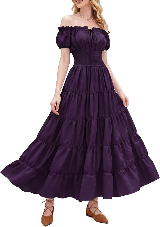 Renaissance Costume Women Dress: Medieval Costumes for Women Renaissance Dresses - Peasant Cottagecore Theme Party