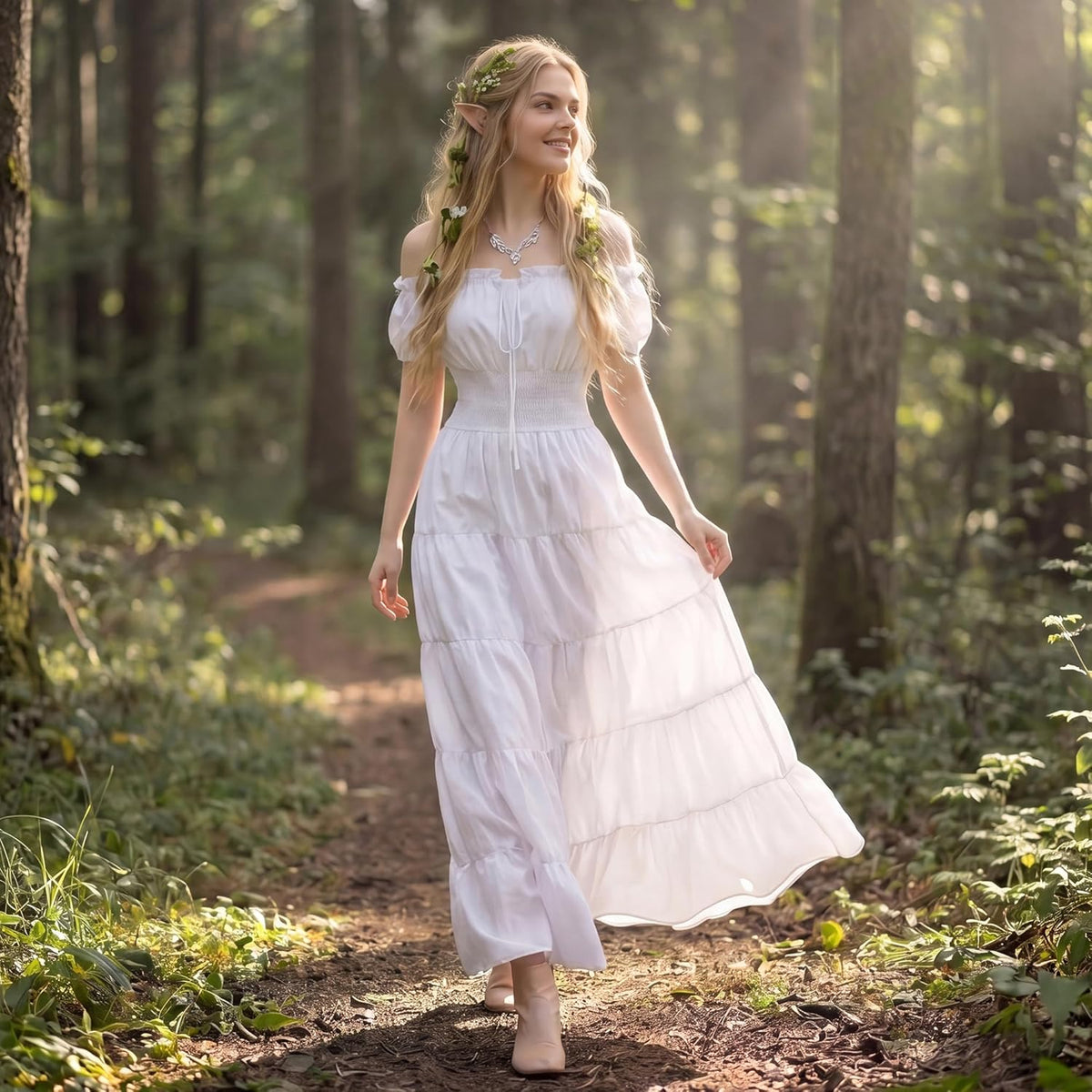 Renaissance Costume Women Dress: Medieval Costumes for Women Renaissance Dresses - Peasant Cottagecore Theme Party