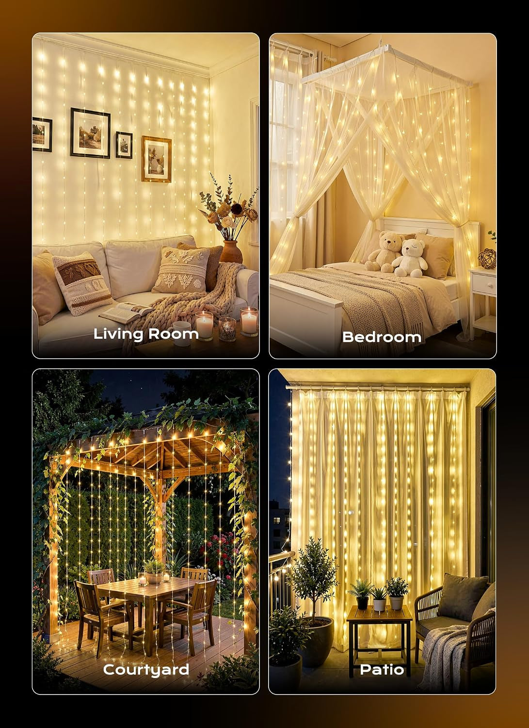 180 LED Shower Curtain Lights, 70 Inch Warm White IP65 Waterproof | 8 Modes Warm White Battery Operated Fairy String Lights for Bathroom Spa Mood Lighting for Dark Bathrooms and Outdoor Decor