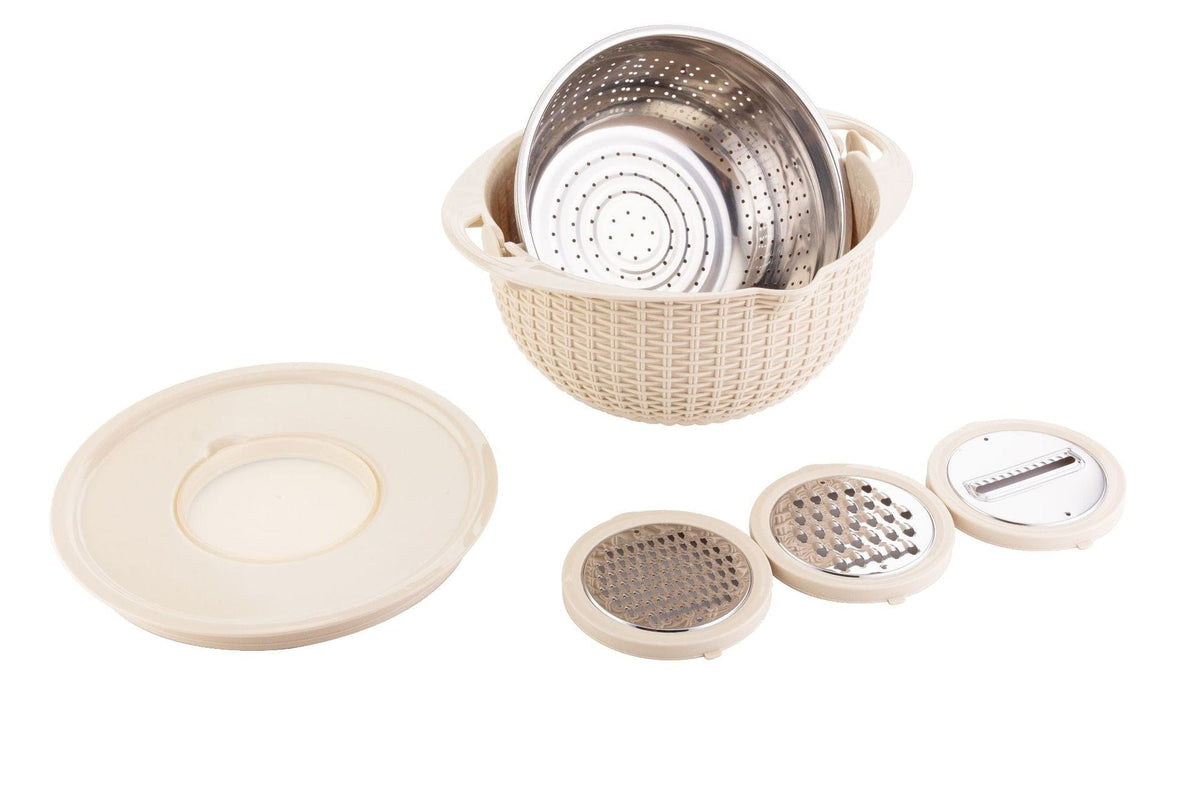 2-Tier Rotating Fruit & Vegetable Washing Basket – Removable Double-Layer Kitchen Draining Tray
