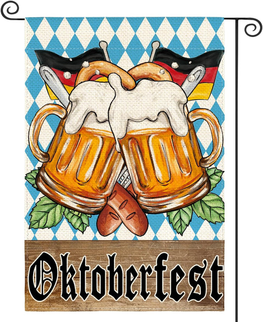 Oktoberfest Garden Flag 12X18 Inch Bavarian Decoration | Double Sided, Weather & Fade Resistant, Yard Outdoor Decor, 100% Polyester