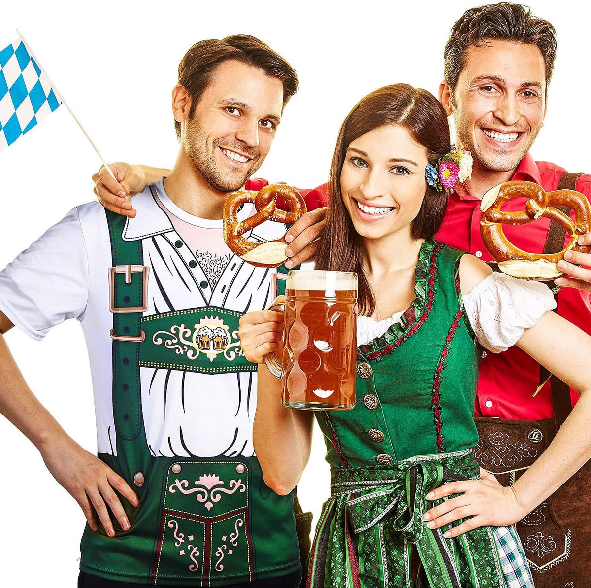 Oktoberfest Men 3D Short Sleeve T-Shirt for Bavarian Beer Festival Costume