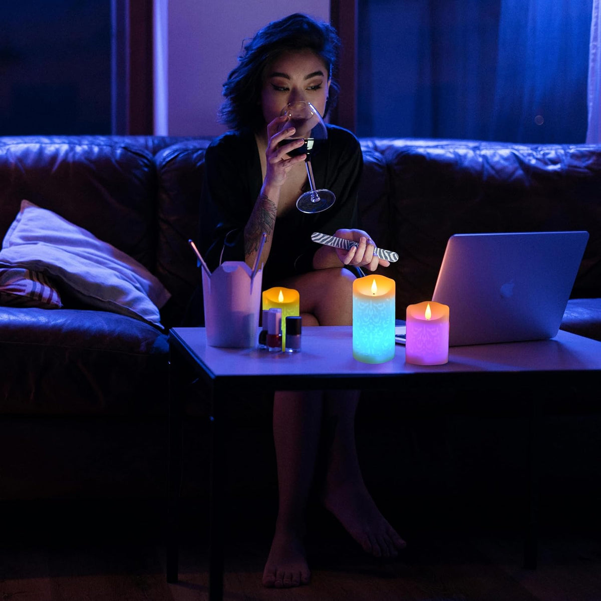 Rechargeable Color Changing Candles with Remote Timer USB Cable 3PCS LED Multi Colored Flameless Candles Battery Operated Real Wax USB Pillar Candles Flickering for Halloween Christmas Decor