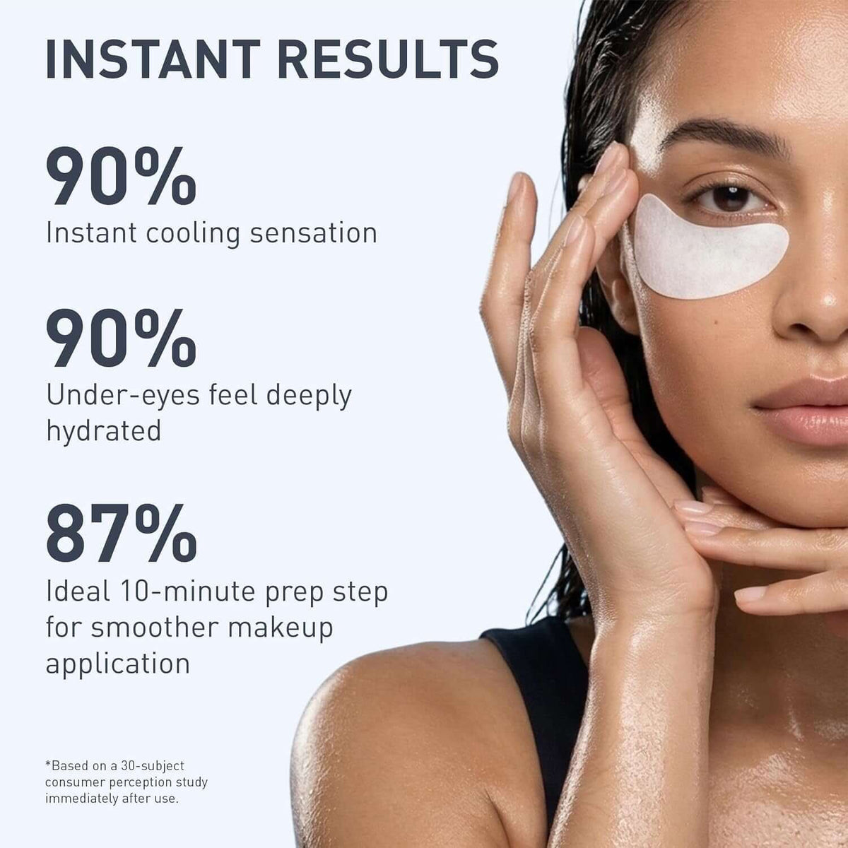 Hydro Cool Firming Eye Patches with Peptides and Coenzyme Q10 | 10-Minute No-Slip Eye Mask for Dark Circles, Puffy Eyes, under Eye Bags, Fine Lines & Wrinkles, Fragrance-Free
