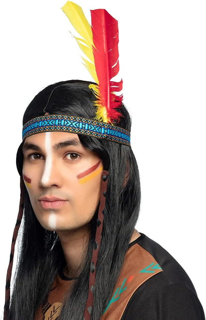 44136 Indian Headband Unisex Adults, Multi-Colour, One Size