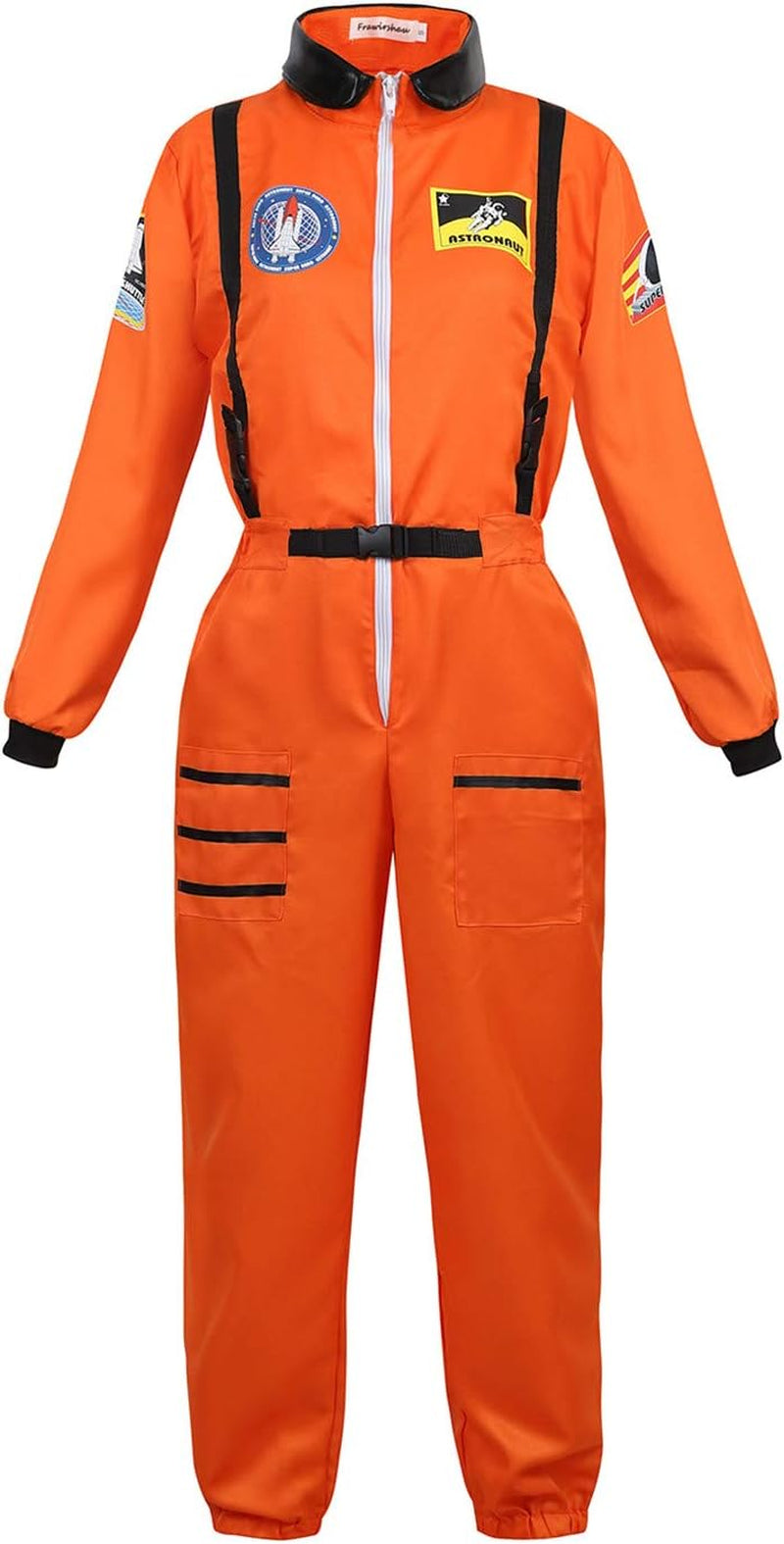 Women’S Astronaut Costume Jumpsuit, Adult Space Costume for Halloween Cosplay Theme Party Dress Up, XS-3XL