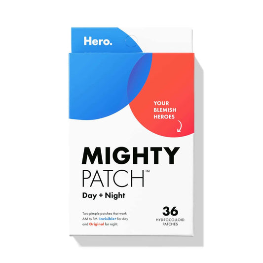 Hero Cosmetics Day and Night Acne Pimple Patches, 36 Ct | 18X Original + 18X Invisible+ Patches, Absorbs Pimple Gunk in 6-8 Hours, Medical-Grade Hydrocolloid, Dermatologist-Tested