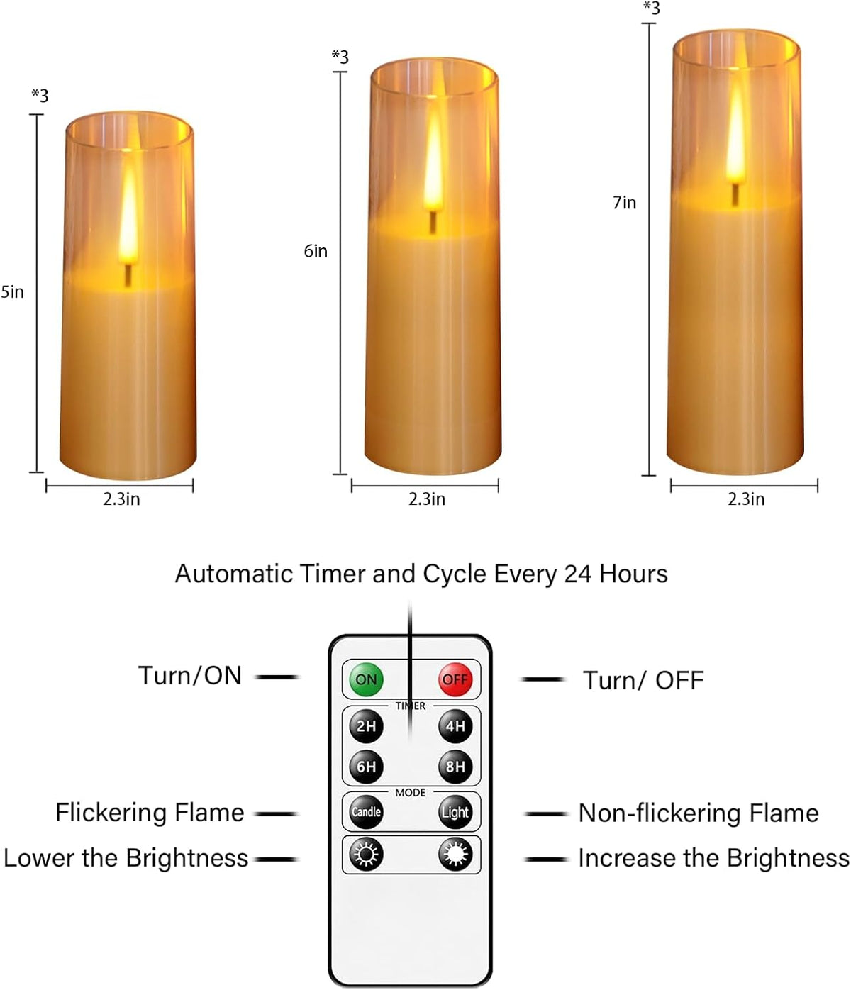 Flickering Flameless Candles,Battery Operated, Flameless Candles with Remote, 2/4/6/8 Hour Timer, Realistic Jumping Flame Effect, Perfect for Home Decor, Holiday Decoration Pcs 9 (Gold)