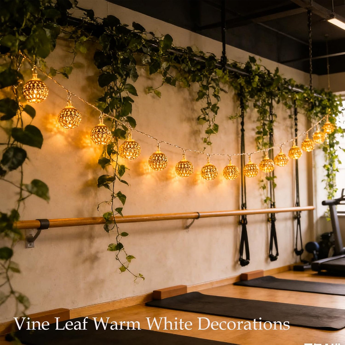 Usb & Battery Lighting 20 LED Fairy Gold Lantern Lights String Diwali Decor | Globe Moroccan Lamp, Decorative Romantic Warm White 9.8Ft Boho Night Light String for Bedroom, Christmas, Birthday Party