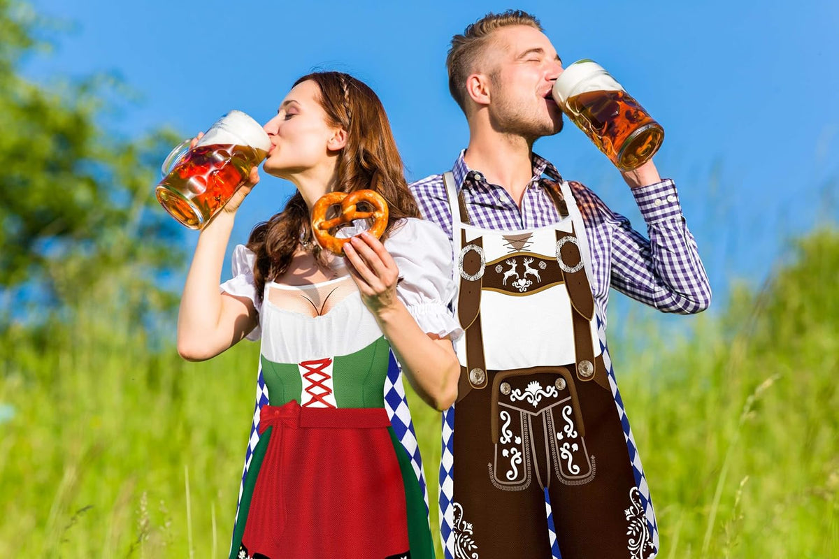 Oktoberfest Decorations Aprons: German Party Funny Apron for Couples Women Men Ladies, Green