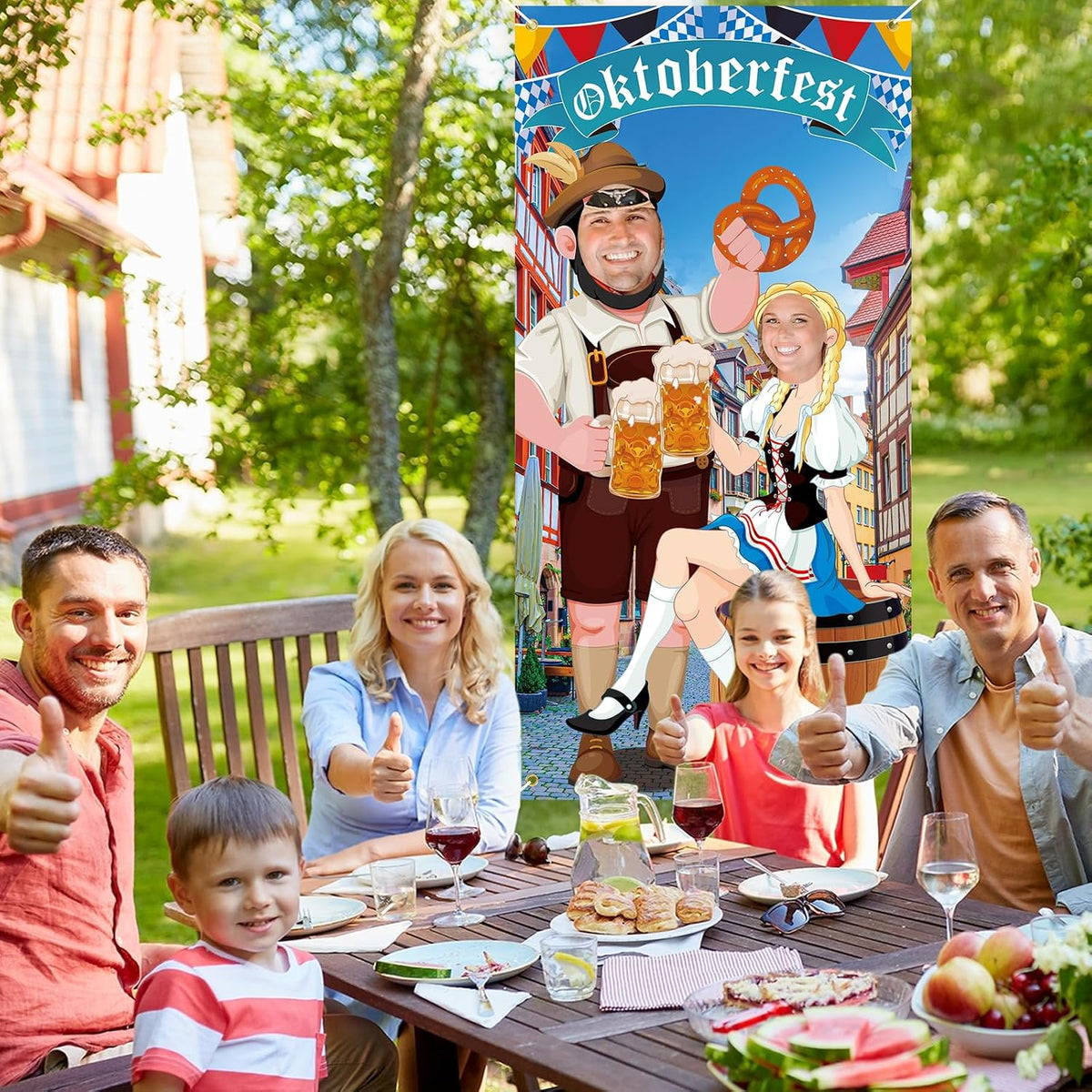 Oktoberfest Decorations Party Photo Prop Backdrop Banner Large Photo Door Banner for Octoberfest German Themed Party Decorations Couple Photo Booth Background Women 6 X 3 Ft