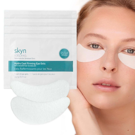 Hydro Cool Firming Eye Patches with Peptides and Coenzyme Q10 | 10-Minute No-Slip Eye Mask for Dark Circles, Puffy Eyes, under Eye Bags, Fine Lines & Wrinkles, Fragrance-Free