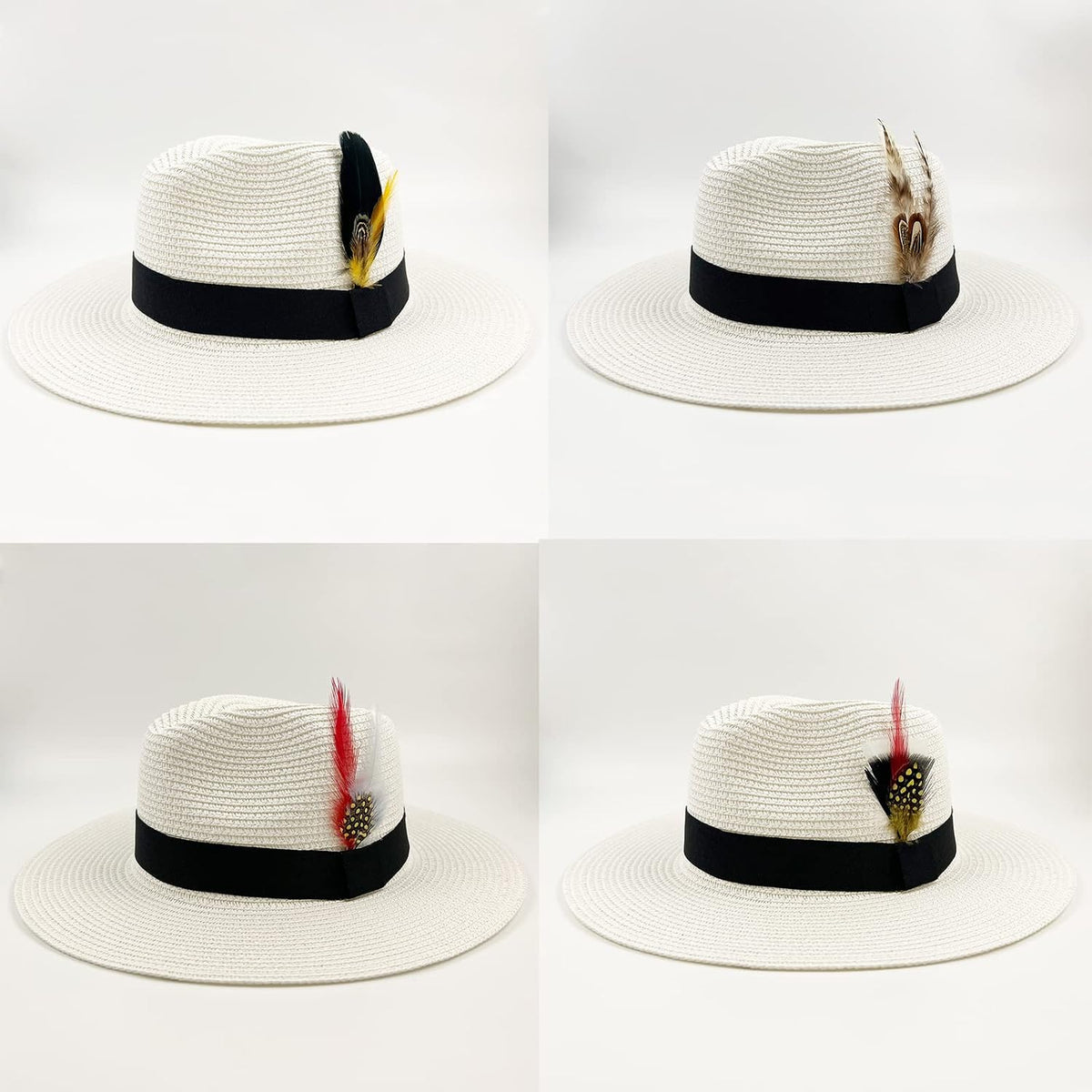 Hat Feathers for Fedora, Assorted Natural Feathers for Men Women | Colorful Fedora Feathers for Mens Hat, Trilby, Borges, Panama, Straw Hats, Accessories, Real Feathers Pin for DIY Craft