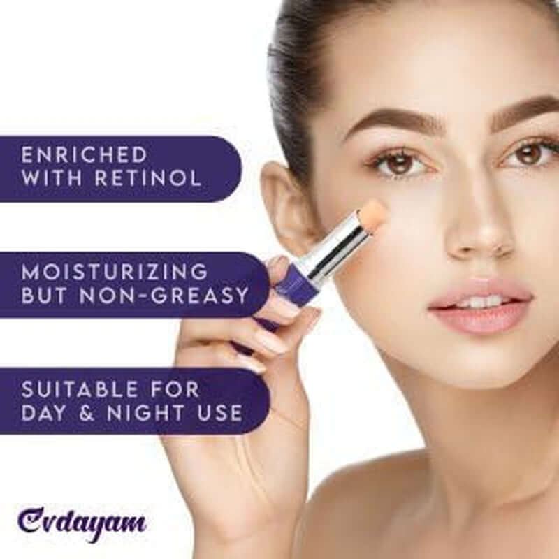 Retinol Eye Stick & Caffeine under Eye Brightener – under Eye Balm Stick for Dark Circles, Puffiness, Eye Bags, Wrinkles & Fine Lines, Cooling under Eye Stick, 2 Pack