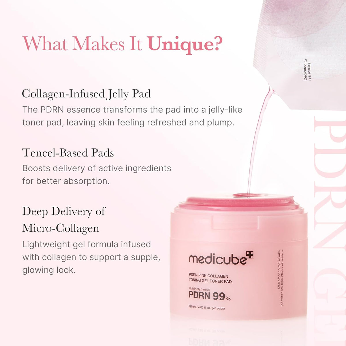 PDRN Soothing Care Duo: Salmon DNA Pink Collagen Jelly Pad and PDRN Jelly to Foam Cleanser | Gentle but Powerful Cleanser and Toner Pad for Radiant, Balanced Skin