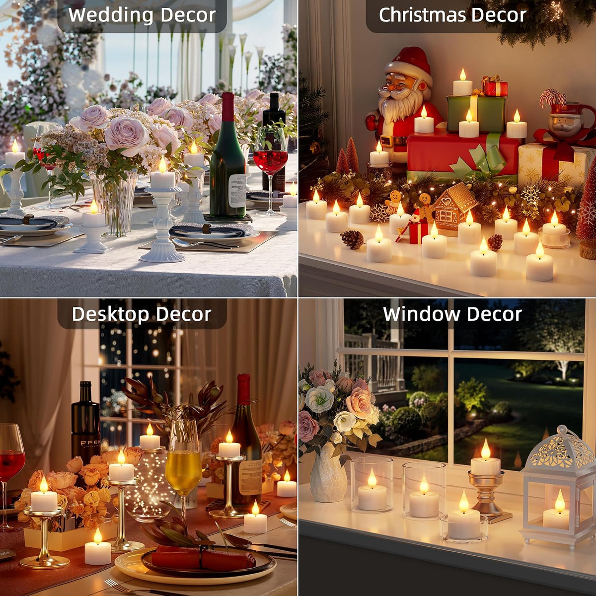 Rechargeable Flameless Tea Lights Candles with Remote Charging Base 12Pcs | Battery Operated Tea Light with Timer, LED Flickering, Votive Tealight for Christmas Halloween Wedding Decor
