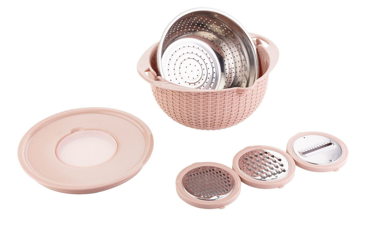 2-Tier Rotating Fruit & Vegetable Washing Basket – Removable Double-Layer Kitchen Draining Tray