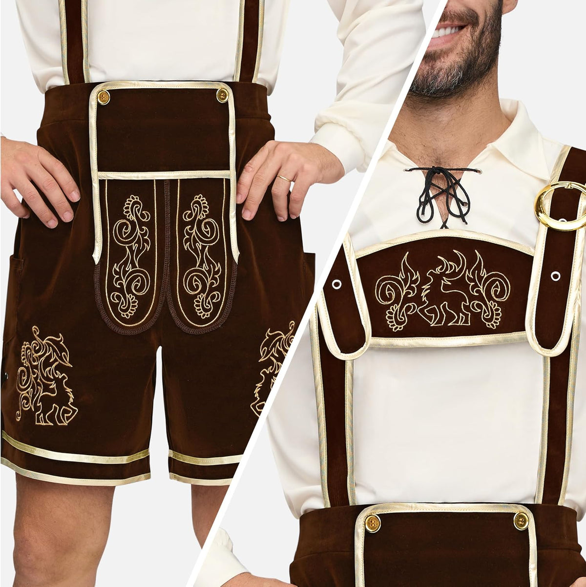 Men’S German Bavarian Oktoberfest Costume Set, Beer Costume Hat for Adults Halloween and Beer Festival